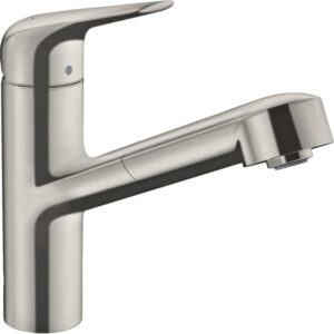 Hansgrohe M42 M4214-H150 1-gats keukenkraan m. uittrekbare handdouche m. 120° draaibare uitloop RVS 71829800