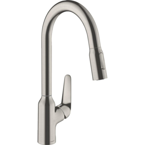 Hansgrohe M42 M4216-H220 1-gats keukenkraan m. uittrekbare handdouche m. 360° draaibare uitloop RVS 71820800