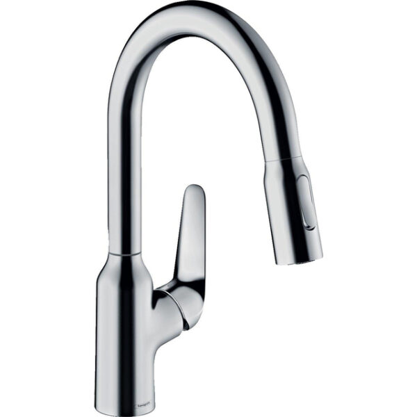 Hansgrohe M42 M429-H180 1-gats keukenkraan m. uittrekbare handdouche m. 360° draaibare uitloop chroom 71801000