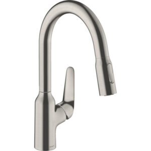 Hansgrohe M42 M429-H180 1-gats keukenkraan m. uittrekbare handdouche m. 360° draaibare uitloop RVS 71801800