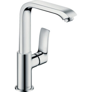 Hansgrohe Metris wastafelkraan met hoge draaibare uitloop met waste chroom 31087000