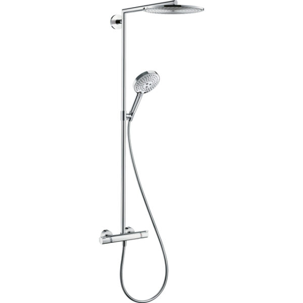 Hansgrohe Raindance Select Air 300 showerpipe inclusief douchekraan thermostatisch handdouche 3 jet en hoofddouche 1 jet wit chroom 27114000