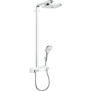 Hansgrohe Raindance Select E 300 regendoucheset - opbouw - 3 standen handdouche - 2 standen hoofddouche - met ecosmart - wit chroom 27283400