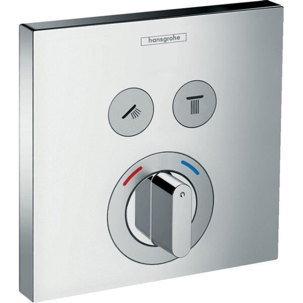 Hansgrohe ShowerSelect afbouwdeel voor inbouwmengkraan met 2 stopkranen voor 2 douchefuncties chroom 15768000