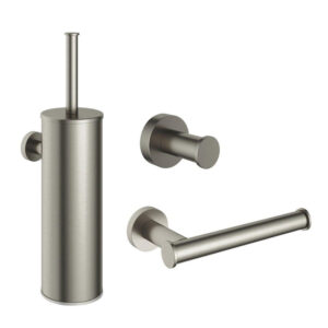 Hotbath Cobber toilet accessoireset 3 delig nikkel geborsteld CBA03GN / CBA04GN / CBA11GN