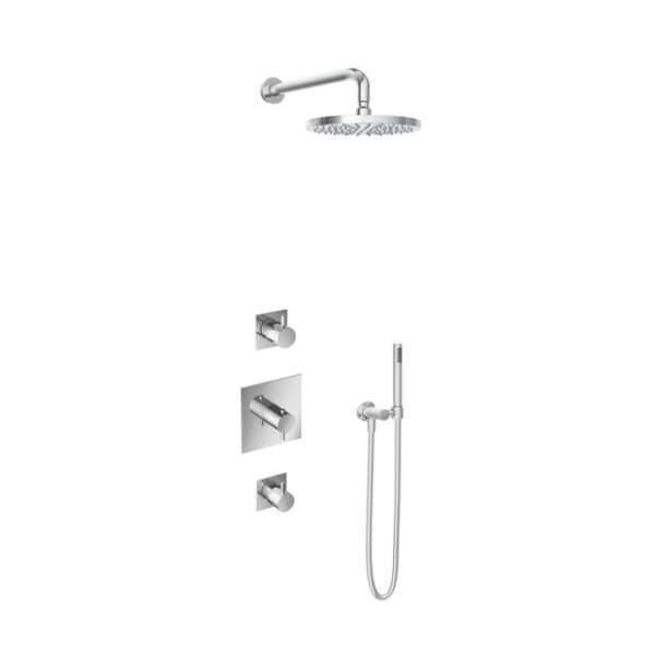 Hotbath Get Together IBS2 Regendoucheset inbouw - 35cm wandarm - 25cm ronde hoofddouche - staafhanddouche - chroom IBS2CR4