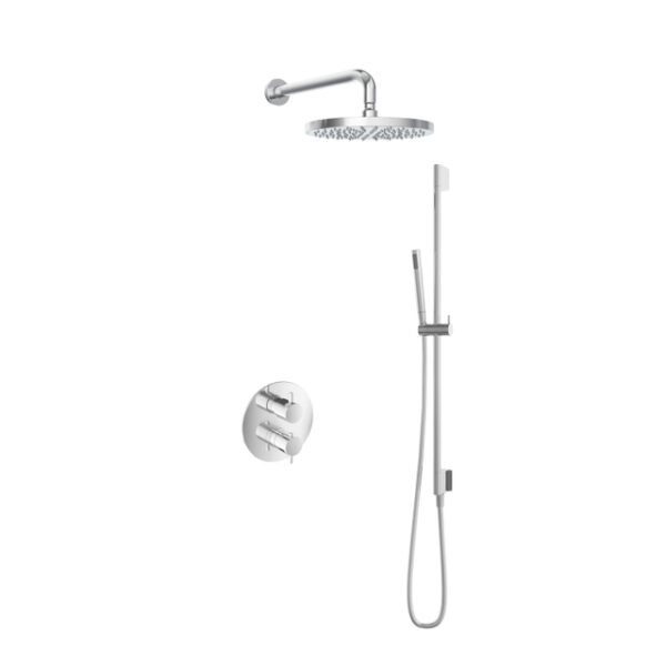 Hotbath Get together IBS2RA Regendoucheset inbouw - 35cm wandarm - 30cm ronde hoofddouche - staafhanddouche glijstang - chroom IBS2RACR57