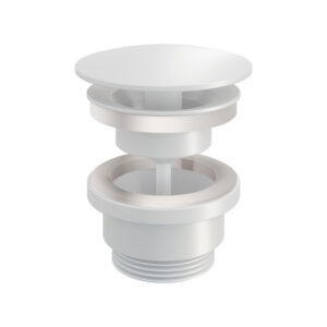 Hotbath Pal always open plug met schroef rond wit mat P708WH