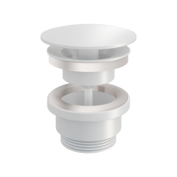 Hotbath Pal always open plug met schroef rond wit mat P708WH