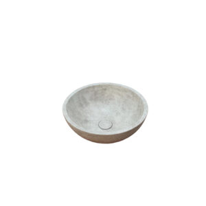 Ideavit Beton waskom - 36x36x14.5cm - rond - met klikwaste - beton 290333-D1