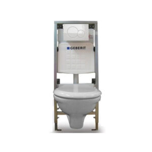 Plieger Brussel toilet set met Geberit Inbouwreservoir inclusief softclose toiletzitting witte afdekplaat 0190660/0701131/sw3991/0700518/