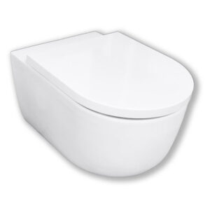 Royal Plaza Primo Toiletset - 55cm - hangend - cycloonspoeling - spoelrandloos - diepspoel - met zitting - softclose - quick release - wit SW812172/SW800088