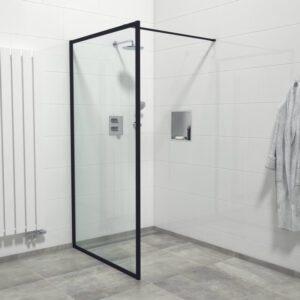 Saniclass Bellini Inloopdouche - 110x200cm - veiligheidsglas - mat zwarte lijst rondom - anti kalk Mirrors-110