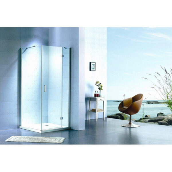 Saniclass Cansano vaste wand exclusief profiel 89x89x195 links aluminium OUTLETSTORE 16.D.20060