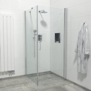 Saniclass Neptune Douchecabine - 1 draaideur - Zijwand - 90x90x200cm - 6mm veiligheidsglas - anti kalk - chroom SKII1221-90-C