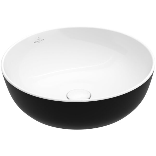 Villeroy & Boch Artis opzetwastafel rond Ø43x12.5cm zonder kraangat zonder overloop coal black 417943BCT8