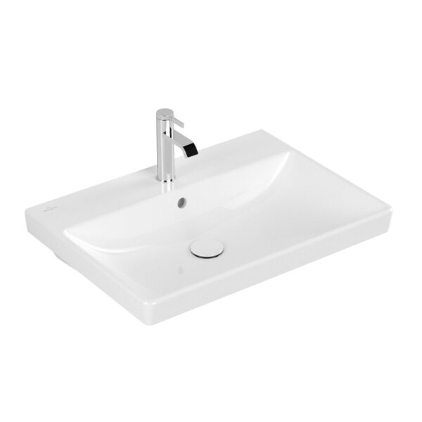 Villeroy & Boch Avento meubelwastafel 65x47cm 1 kraangat met overloop ceramic+ wit 415865R1