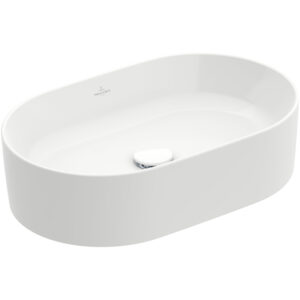 Villeroy & Boch Collaro opzetwastafel ovaal 56x36cm zonder overloop zonder kraangat ceramic+ wit 4A1956R1