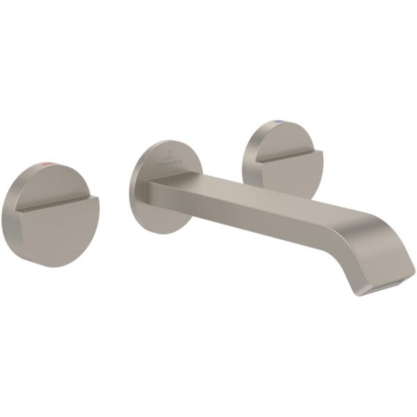 Villeroy & Boch Dawn Driegats wastafelkraan - Matt Brushed Nickel (RVS) TVZ10600200064