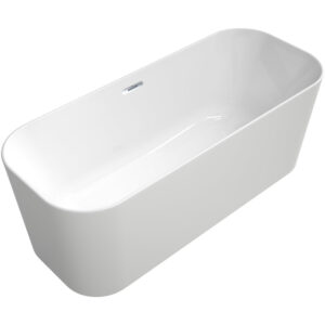 Villeroy & Boch Finion kunststof vrijstaand duobad quaryl ovaal 170x70x48cm incl. push-to-open afvoerplug + overloop chroom/wit UBQ177FIN7A100V401