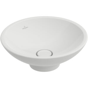 Villeroy & Boch Loop en Friends opzetwastafel met plug met keramische afdekking O43cm zonder overloop wit 51440101