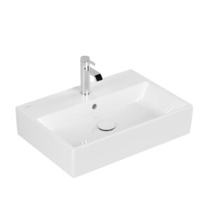 Villeroy & Boch Memento meubelwastafel onderzijde geslepen 60x42cm met kraangat met overloop ceramic+ wit 51336LR1