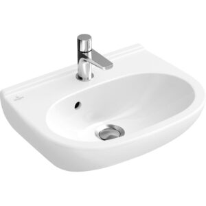 Villeroy & Boch O.novo Compact fontein 45x35cm met overloop 1 kraangat ceramic+ wit 536045R1