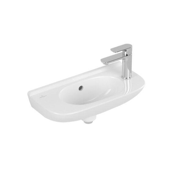 Villeroy & Boch O.novo Compact fontein 50x25cm met overloop en doortikbaar kraangat wit 53615001