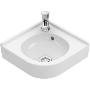 Villeroy & Boch O.novo hoekfontein 32x32cm met kraangat met overloop ceramic+ wit 731032R1