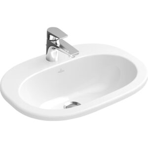 Villeroy & Boch O.novo inbouwwastafel - 56x40.5cm - 1 kraangat - overloop - wit 41615601