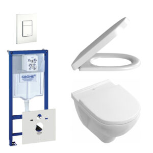 Villeroy & Boch O.Novo toiletset - inclusief inbouwreservoir - softclose & quickrelease zitting - bedieningsplaat verticaal/horizontaal wit 0720003/0729205/0124162/0124182/