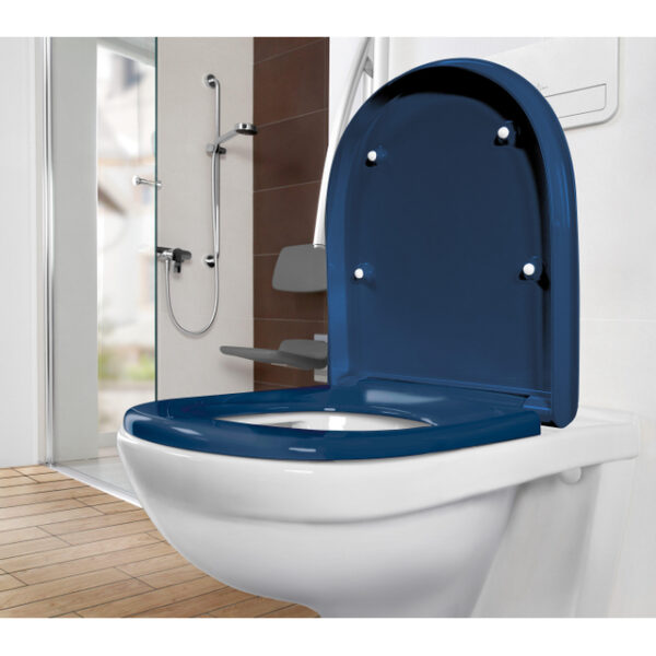 Villeroy & Boch O.novo Vita closetzitting met deksel met softclose met greeprand met quick release blauw 9M67S1P1