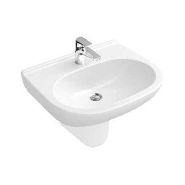 Villeroy & Boch O.novo wastafel 55x45cm zonder overloop 1 kraangat ceramic+ wit 516056R1