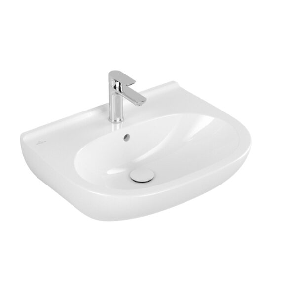 Villeroy & Boch O.novo wastafel 60x49cm met overloop 1 kraangat wit 51606001