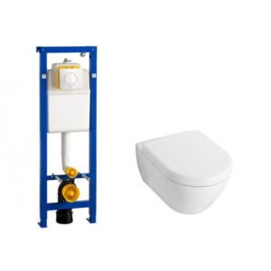 Villeroy & Boch Subway 2.0 Compact Toiletset - softclose -Wisa XS inbouwreservoir - Argos bedieningspaneel - wit 1024232/1025456/0704406/