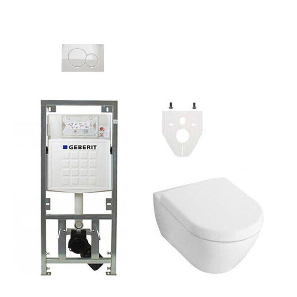 Villeroy & Boch Subway 2.0 DirectFlush ceramic+ toiletset met Geberit reservoir en bedieningsplaat wit 0701131/0700518/ga26033/ga75539/