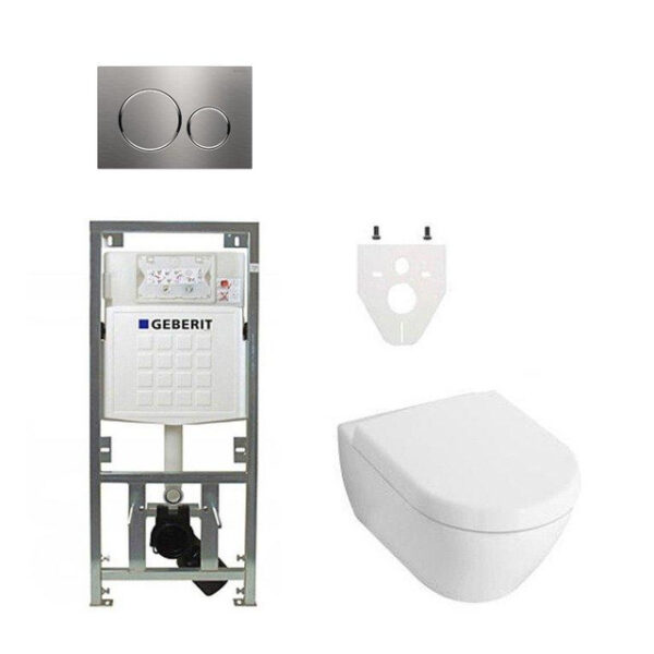 Villeroy Boch Subway 2.0 DirectFlush Toiletset - geberit reservoir - softclose - bedieningsplaat sigma20 - RVS 0701131/0124060/ga26028/sw53748/