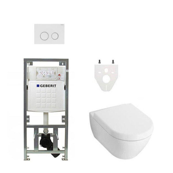 Villeroy Boch Subway 2.0 DirectFlush Toiletset - geberit reservoir - softclose - bedieningsplaat sigma20 - wit 0701131/0124060/ga26028/sw53743/