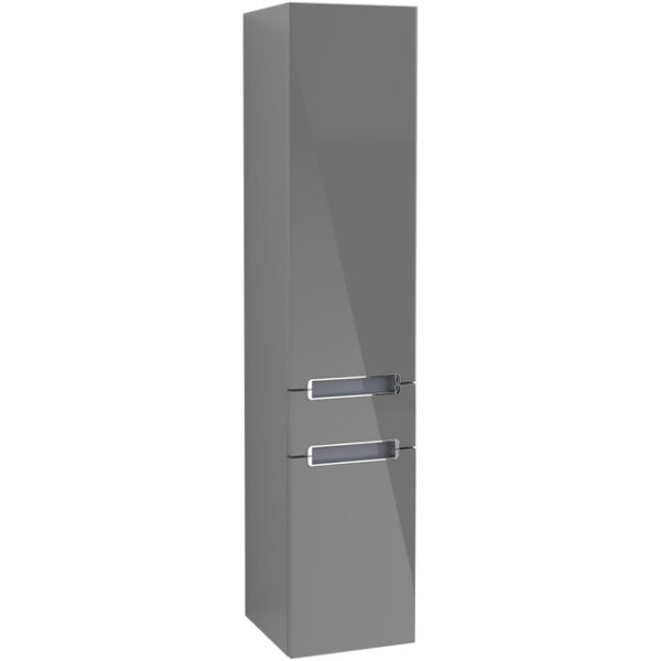 Villeroy & Boch Subway 2.0 hoge kast 35x165x37cm links inclusief 2 deuren en 1 lade grey A70700FP