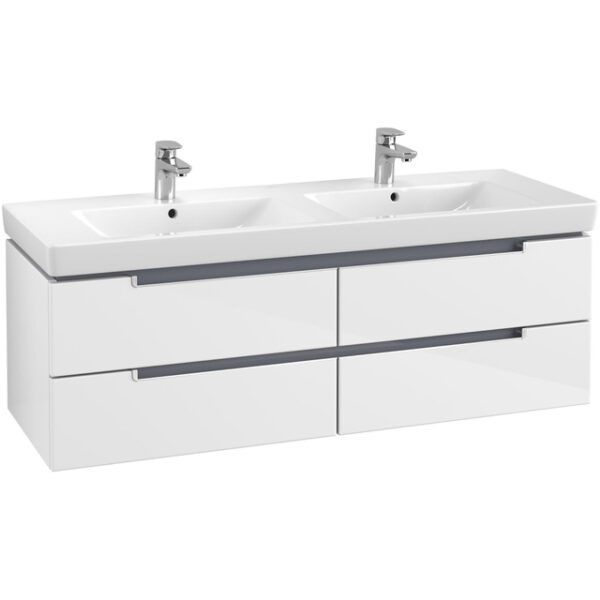 Villeroy & Boch Subway 2.0 wastafelonderkast 128.7x42x4.49cm Wit glans a69200dh