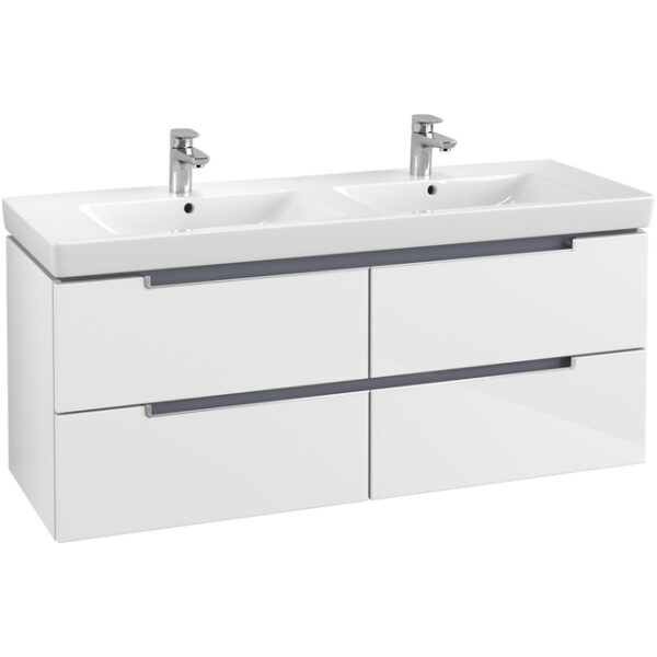 Villeroy & Boch Subway 2.0 wastafelonderkast 128.7x52x4.49cm Wit glans A69900DH