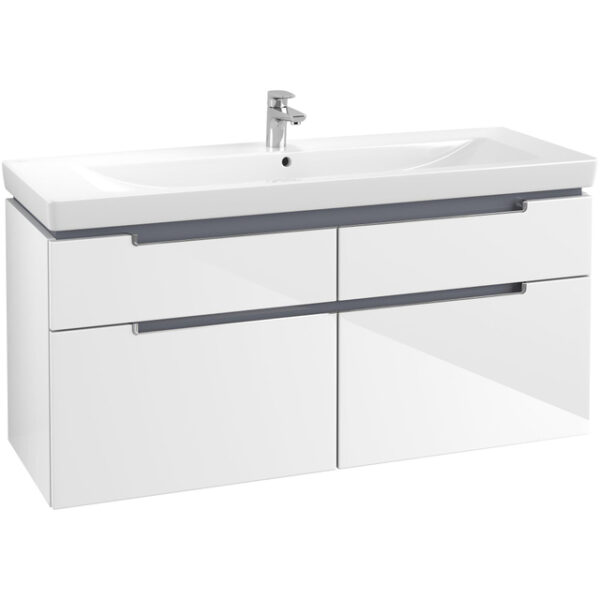 Villeroy & Boch Subway 2.0 wastafelonderkast 128.7x59x44.9cm Wit A91610DH