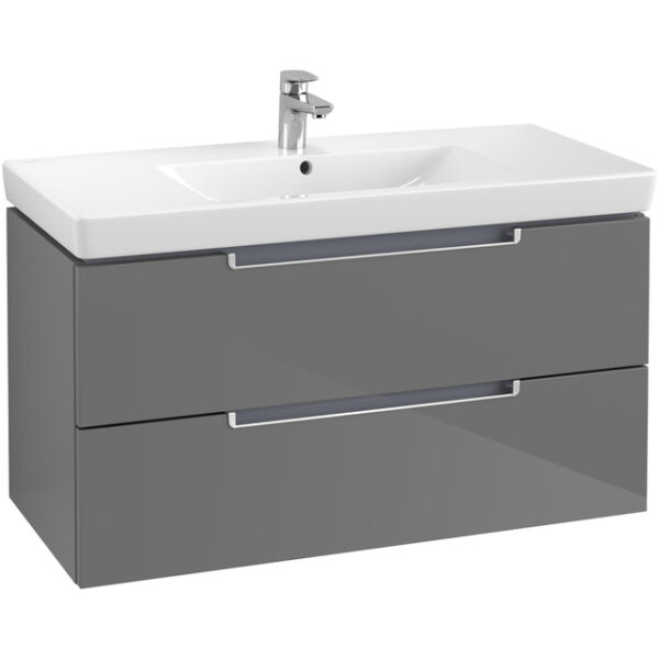 Villeroy & Boch Subway 2.0 wastafelonderkast 98.7x52x44.9cm Grijs hoogglans A69700FP