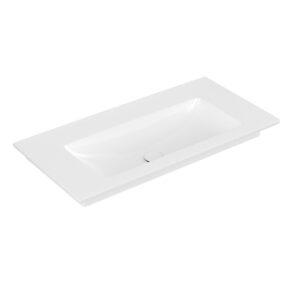 Villeroy & Boch Venticello Meubelwastafel - wasbak midden zonder kraangat - 100x50cm - overloop - ceramic - wit 4104AJR1