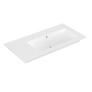 Villeroy & Boch Venticello Meubelwastafel - wasbak rechts zonder kraangat - 100x50cm - overloop - ceramic - wit 4134R3R1