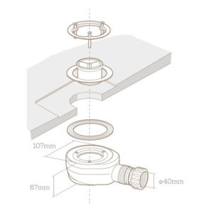 Xenz Soft douchebakafvoer Square zonder cover H.60 mm STSDAZ