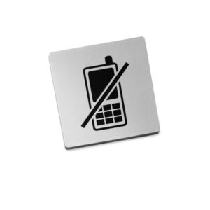 Zack Indici Pictogram verboden Te Telefoneren 12.5X10X0.5cm Mat Gesatineerd RVS 50717