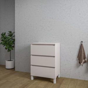 Adema Chaci PLUS Badkamermeubelset - 60x86x46cm - topblad - 3 lades - mat cotton (beige) SW1122826/SW892702