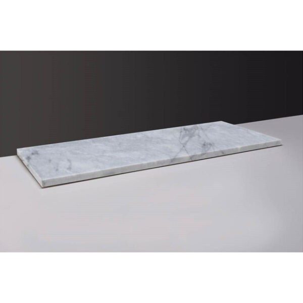 Forzalaqua Plateau wastafelblad 2 afvoergaten 120.5x51.5x3cm rechthoek carrara gepolijst marmer OUTLETSTORE 400146