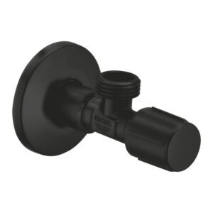 GROHE Hoekstopkraan - 1/2"x1/2" - met rozet - matte black 1023422430